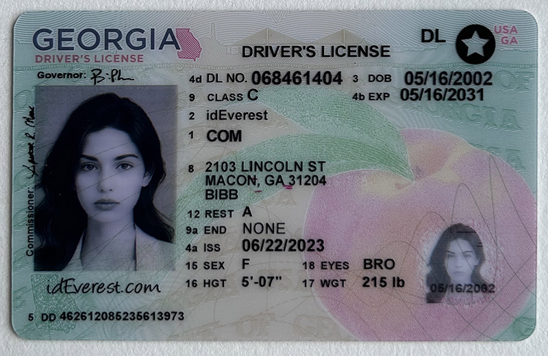 100% Authentic Scannable Georgia Fake ID Card